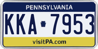 PA license plate KKA7953