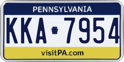 PA license plate KKA7954