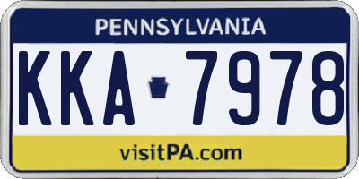 PA license plate KKA7978