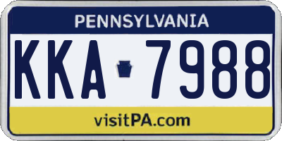 PA license plate KKA7988