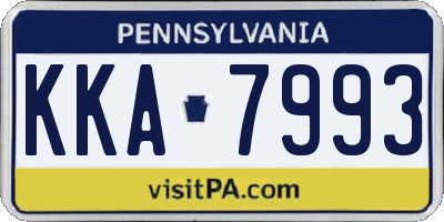 PA license plate KKA7993