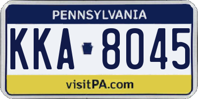 PA license plate KKA8045