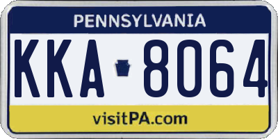 PA license plate KKA8064