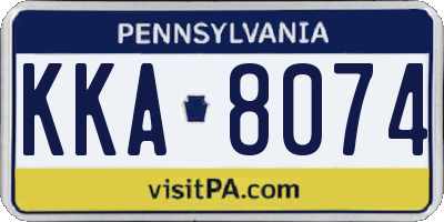 PA license plate KKA8074