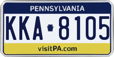 PA license plate KKA8105
