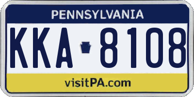 PA license plate KKA8108