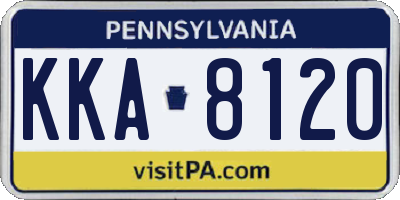 PA license plate KKA8120