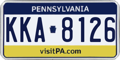 PA license plate KKA8126