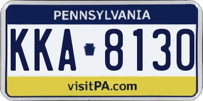 PA license plate KKA8130