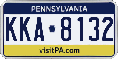 PA license plate KKA8132