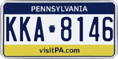PA license plate KKA8146