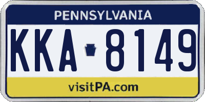 PA license plate KKA8149