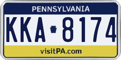 PA license plate KKA8174