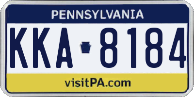 PA license plate KKA8184