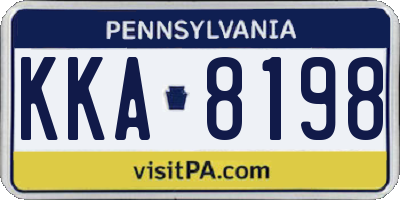 PA license plate KKA8198