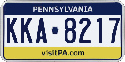 PA license plate KKA8217