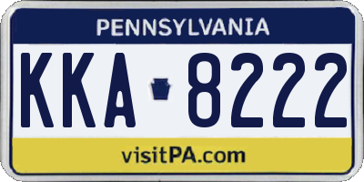PA license plate KKA8222