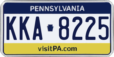 PA license plate KKA8225