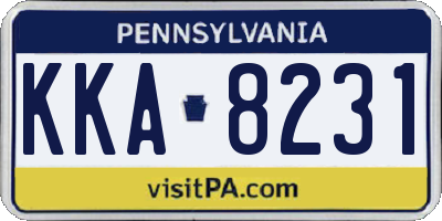 PA license plate KKA8231
