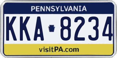 PA license plate KKA8234