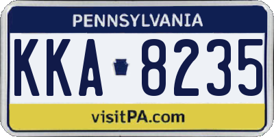 PA license plate KKA8235