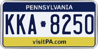 PA license plate KKA8250