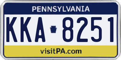 PA license plate KKA8251