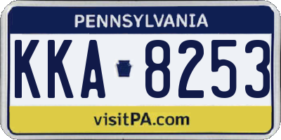 PA license plate KKA8253
