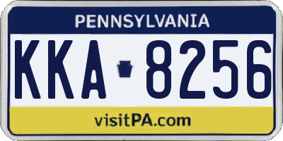 PA license plate KKA8256