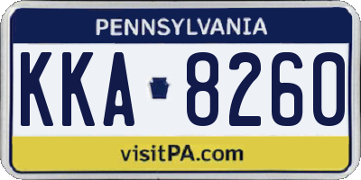PA license plate KKA8260