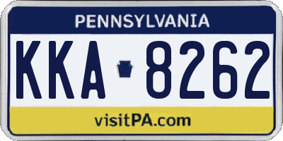 PA license plate KKA8262