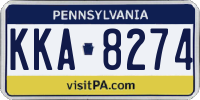 PA license plate KKA8274