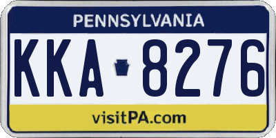 PA license plate KKA8276