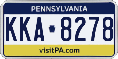PA license plate KKA8278