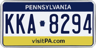 PA license plate KKA8294