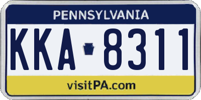PA license plate KKA8311