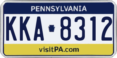 PA license plate KKA8312