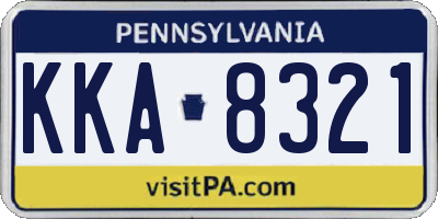 PA license plate KKA8321