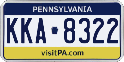 PA license plate KKA8322