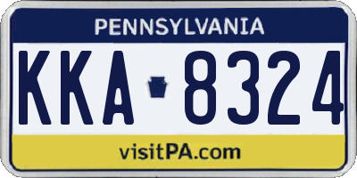 PA license plate KKA8324