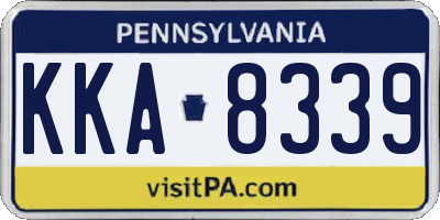 PA license plate KKA8339