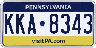 PA license plate KKA8343
