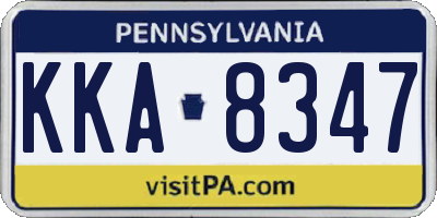 PA license plate KKA8347
