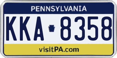 PA license plate KKA8358