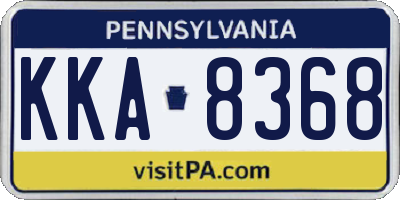 PA license plate KKA8368