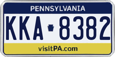PA license plate KKA8382