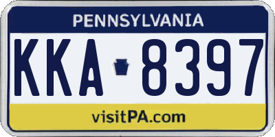 PA license plate KKA8397