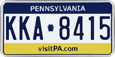 PA license plate KKA8415