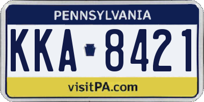 PA license plate KKA8421