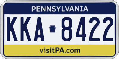 PA license plate KKA8422